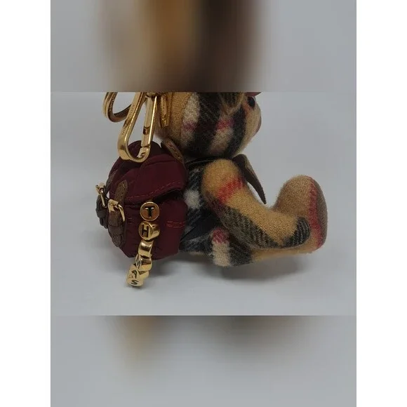 Burberry Bag Charm Thomas the Bear Bag Charm Key Chain Backpack Nova Check - Picture 9 of 12